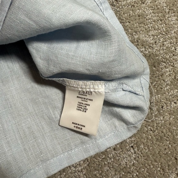 John Galt Pacsun NWT Blue Boho 100% Linen Blue Tie Back Tank OS - Picture 5 of 6